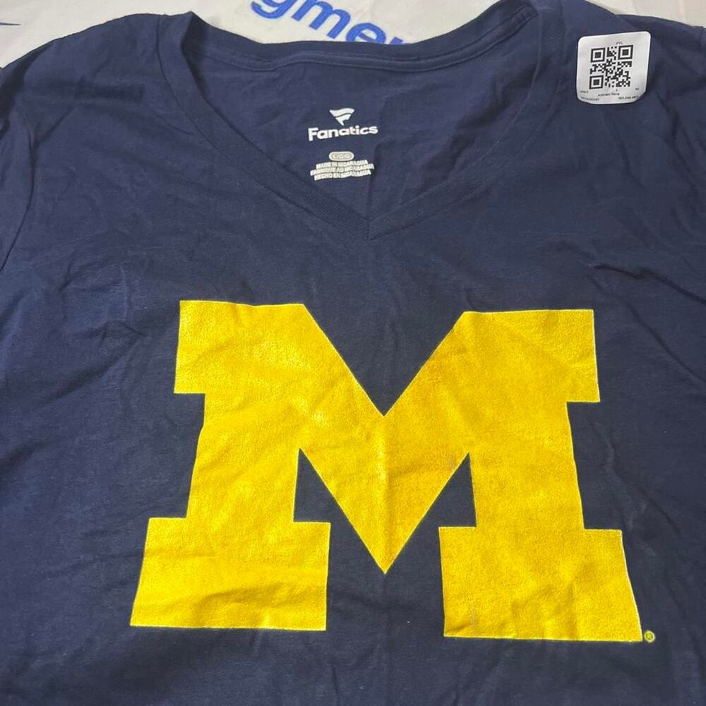 Michigan wolverines navy blue v neck